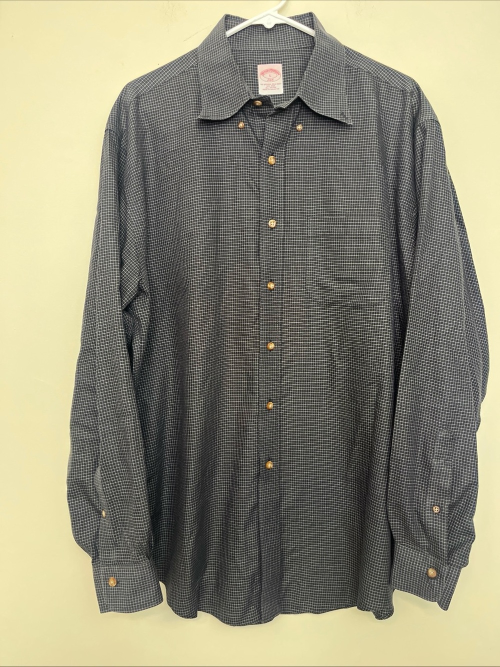 Men’s Brooks Brothers 346 Non-Iron Long Sleeve Button Up Large Black/Dark Gray